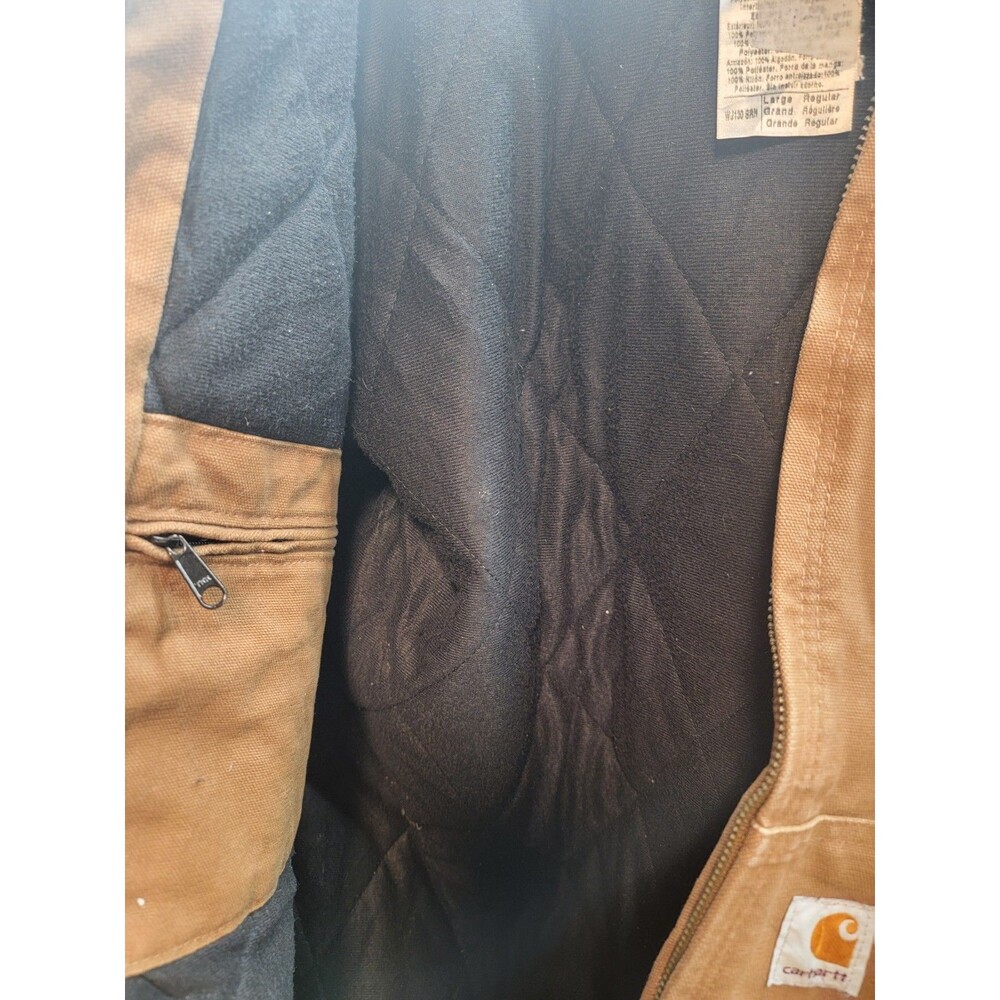 Carhartt Women's Brown Hooded Full Zip Lined Jacket Pockets L Regular WJ130 - Picture 7 of 8